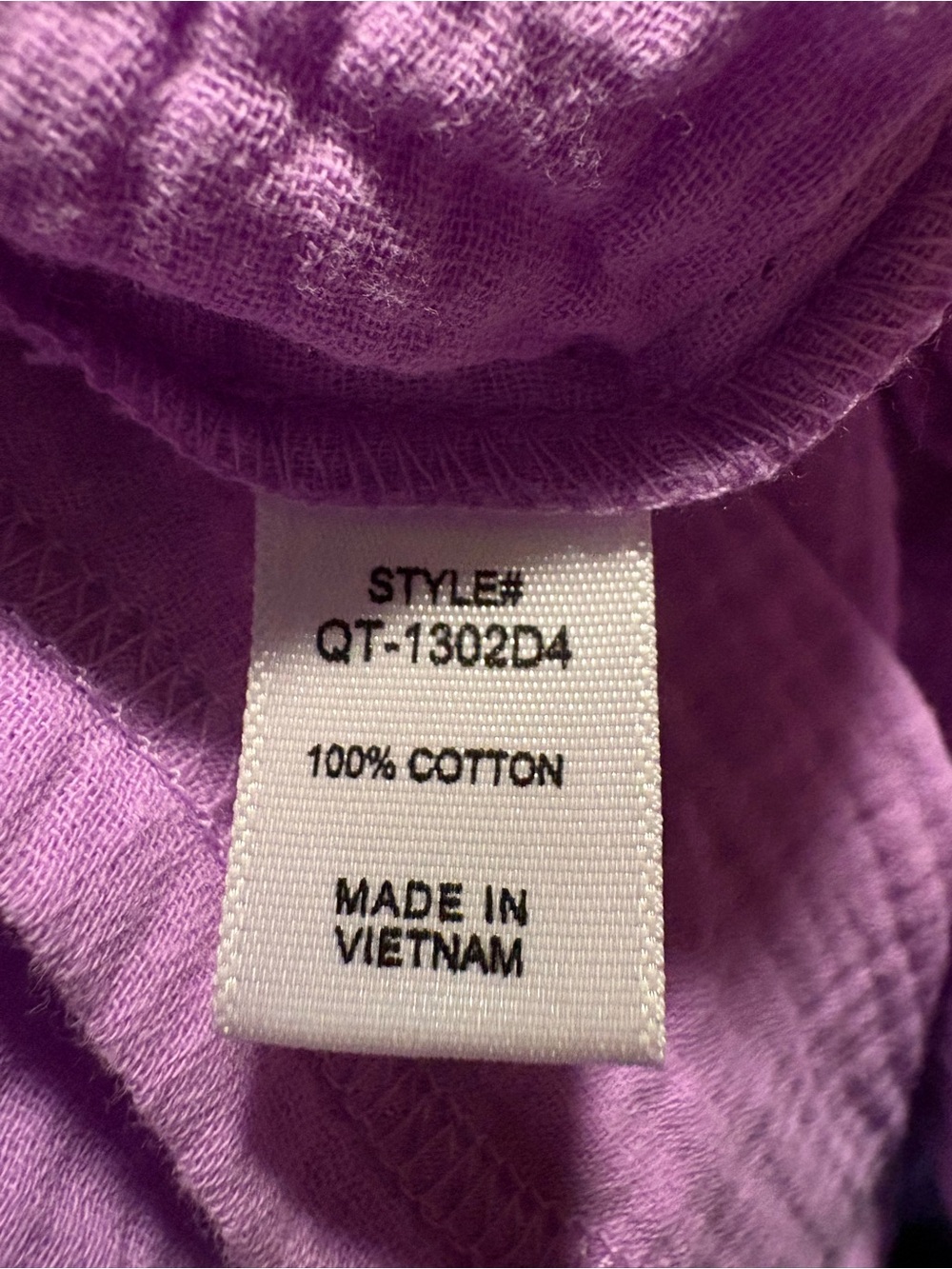 ZENANA Lilac Gauze Relaxed Fit Babydoll 100% Cotton Top - L/XL - Picture 9 of 10